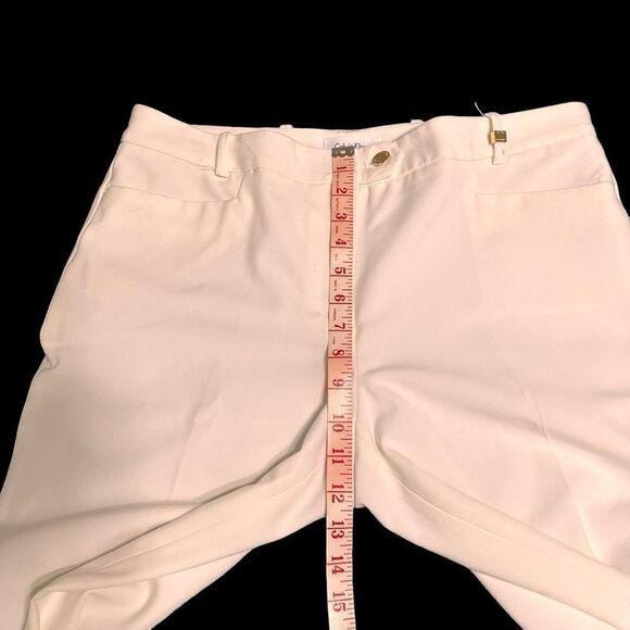 Calvin Klein Wide leg fully lined high waist tailored ivory trousers size 10 - Picture 10 of 14